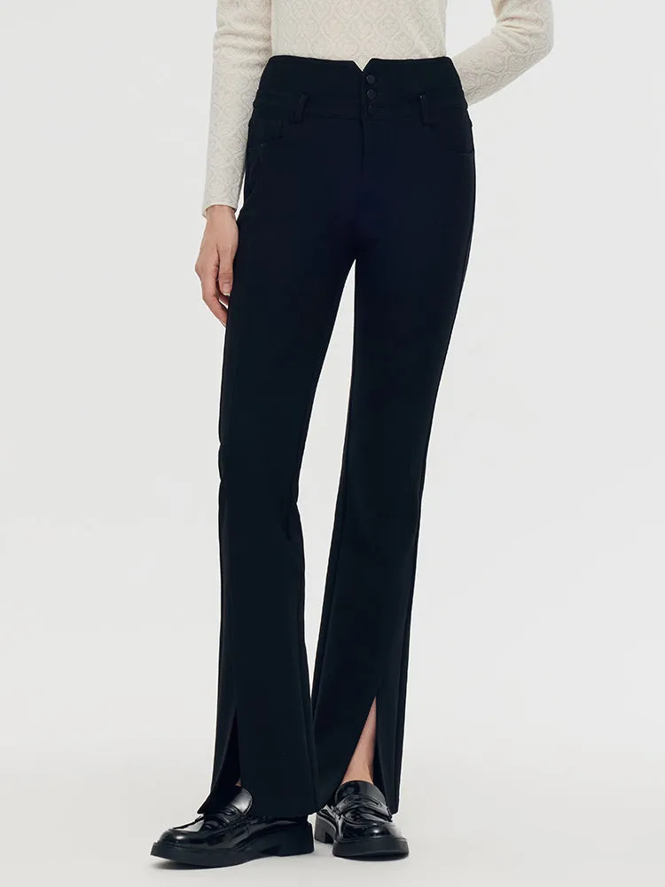 Knitted Slit Flared Women Pants sold by Goelia
