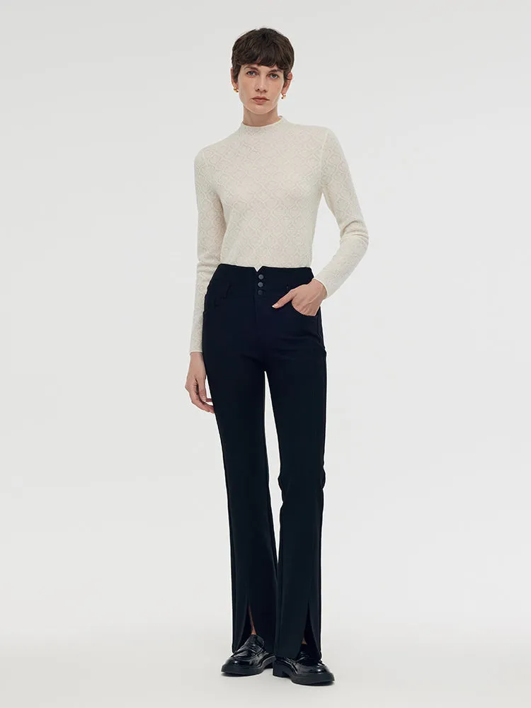 Knitted Slit Flared Women Pants sold by Goelia product image thumbnail 2