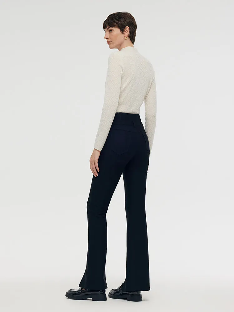Knitted Slit Flared Women Pants sold by Goelia product image thumbnail 4