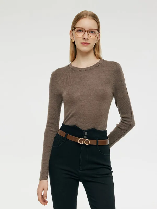 Machine Washable Wool Women Knit Top sold by Goelia