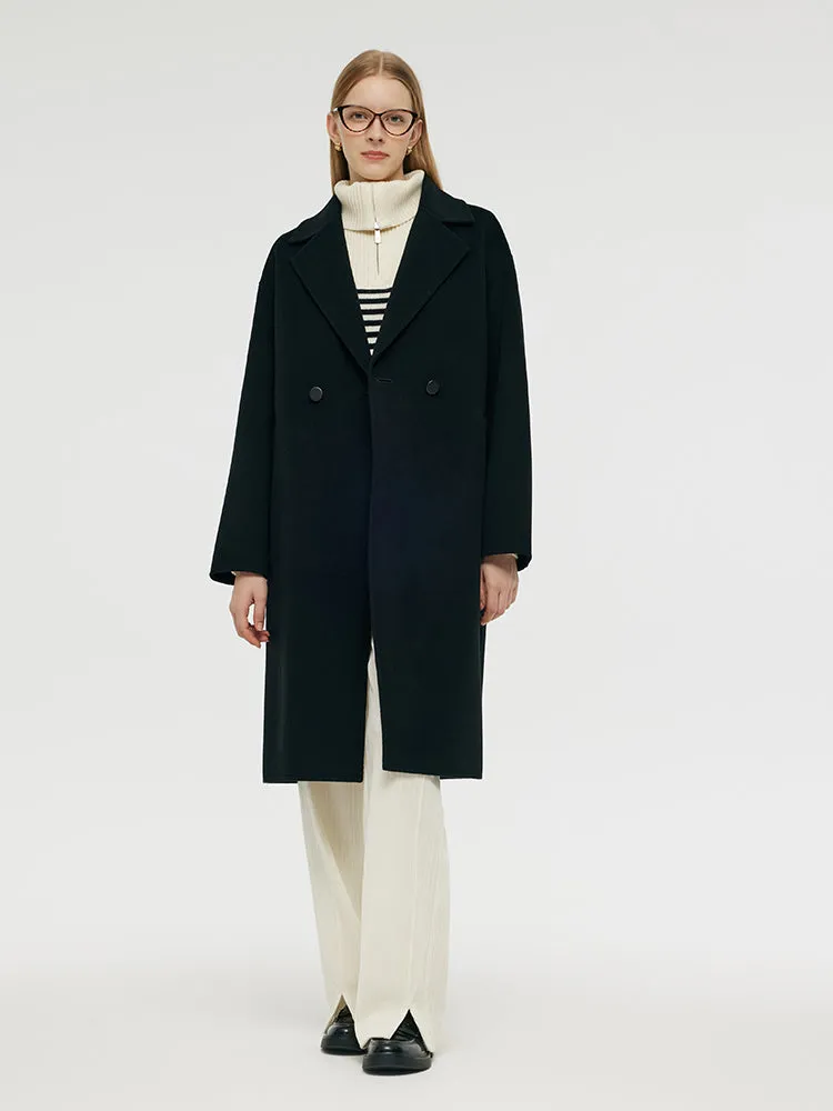 Wool Cashmere Double-Faced Unisex Mid-Length Coat sold by Goelia product image thumbnail 2