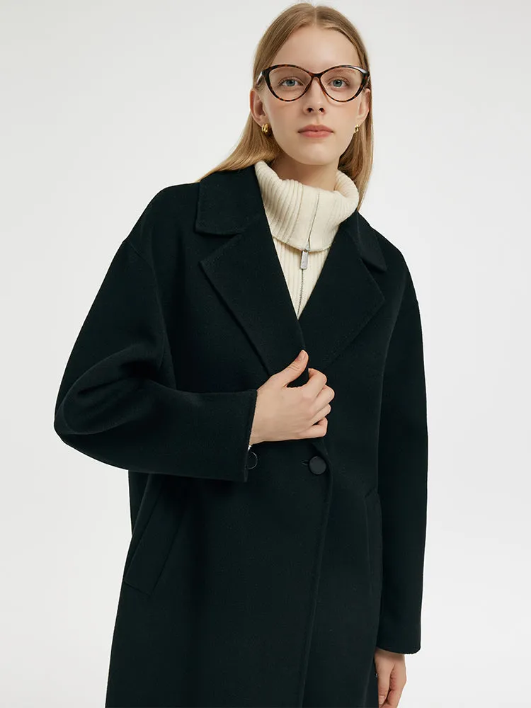 Wool Cashmere Double-Faced Unisex Mid-Length Coat sold by Goelia product image thumbnail 4