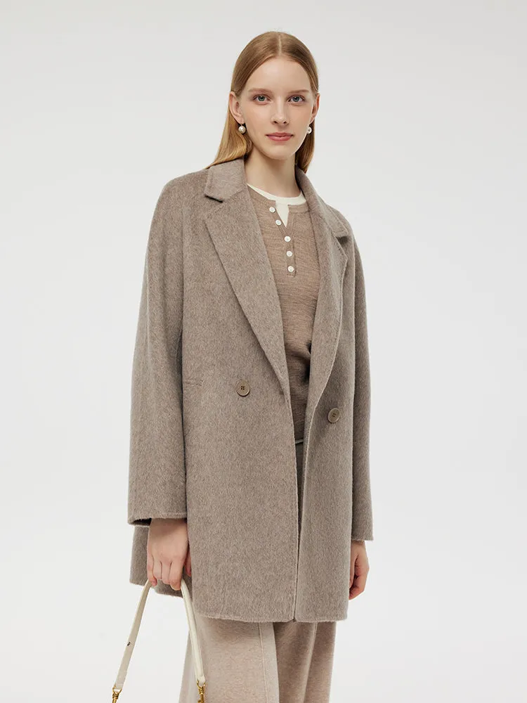 Wool Alpaca Women Mid-Length Coat sold by Goelia product image thumbnail 4