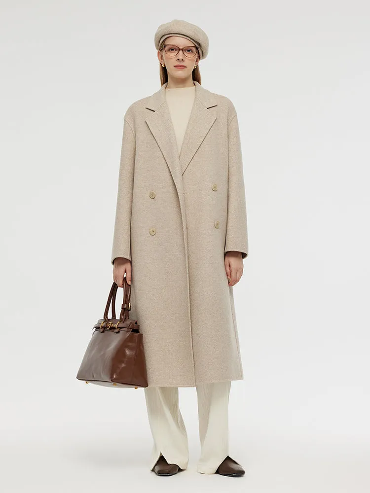 Wool Cashmere Herringbone Double-Faced Unisex Coat sold by Goelia