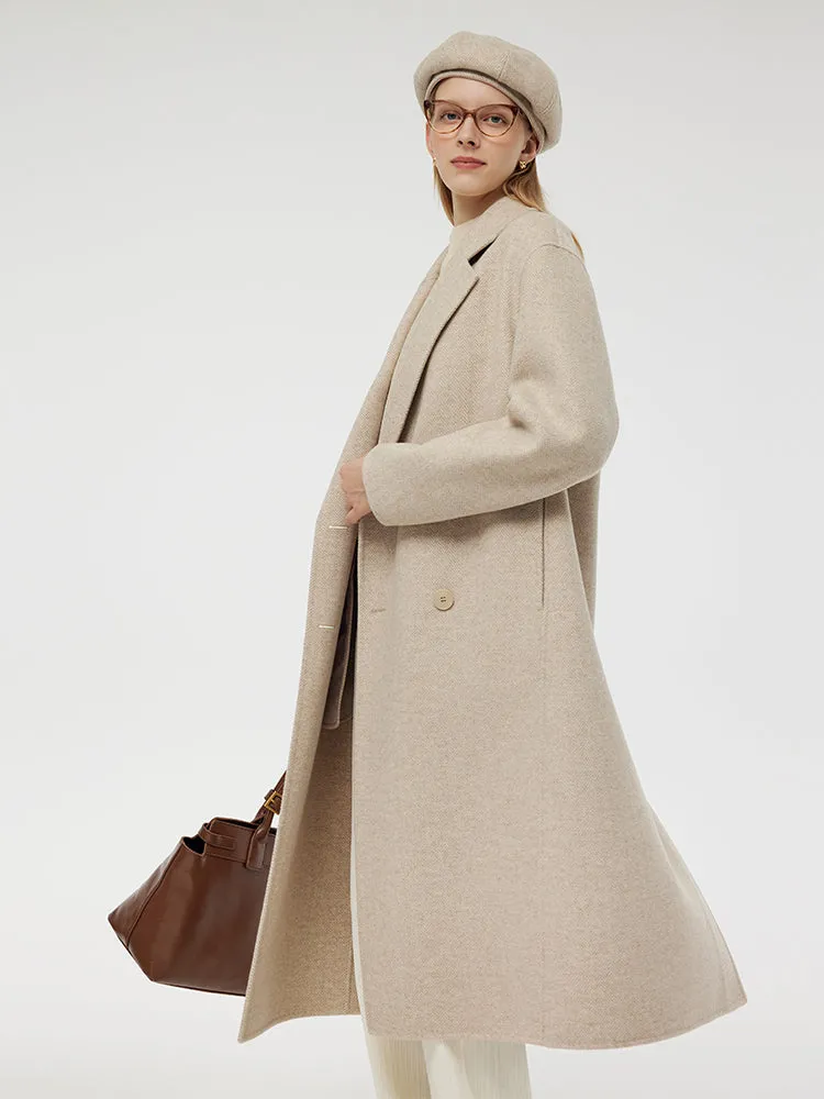 Wool Cashmere Herringbone Double-Faced Unisex Coat sold by Goelia product image thumbnail 5