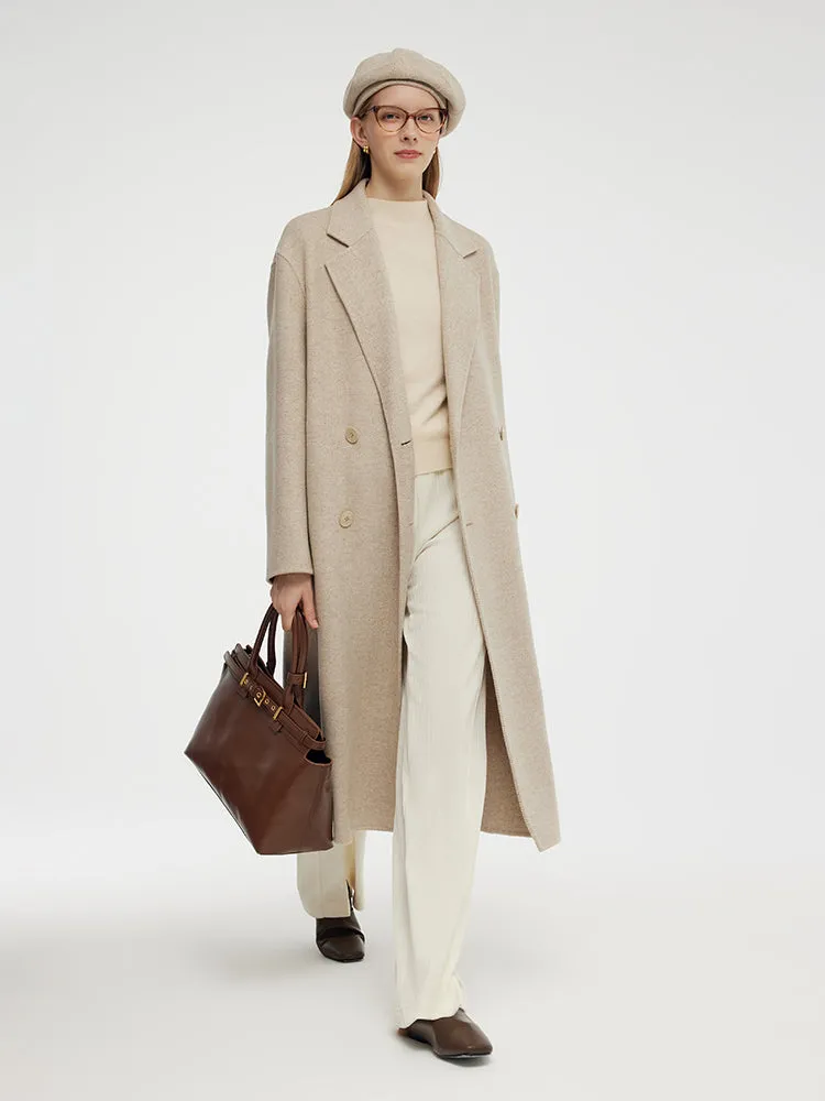 Wool Cashmere Herringbone Double-Faced Unisex Coat sold by Goelia product image thumbnail 2