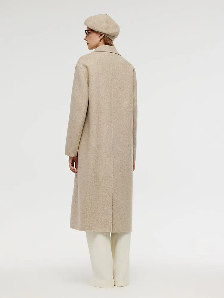 Wool Cashmere Herringbone Double-Faced Unisex Coat sold by Goelia product image thumbnail 3