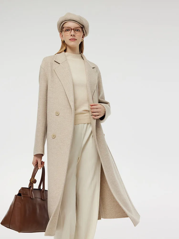 Wool Cashmere Herringbone Double-Faced Unisex Coat sold by Goelia product image thumbnail 4