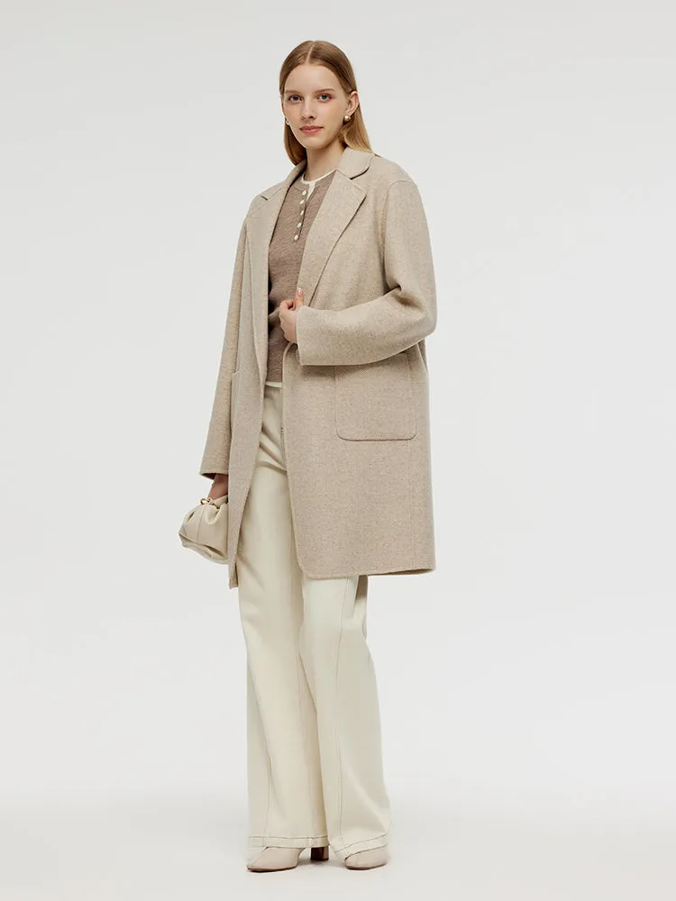Wool Cashmere Herringbone Women Mid-Length Coat sold by Goelia product image thumbnail 5