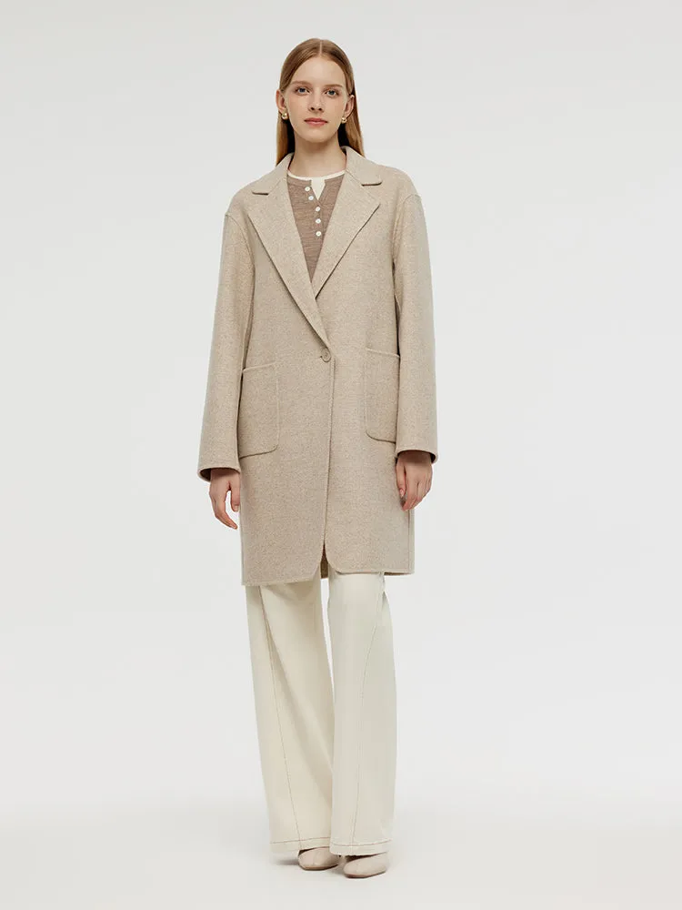 Wool Cashmere Herringbone Women Mid-Length Coat sold by Goelia product image thumbnail 3