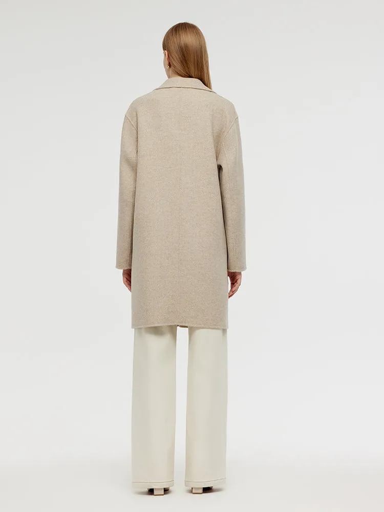 Wool Cashmere Herringbone Women Mid-Length Coat sold by Goelia product image thumbnail 4