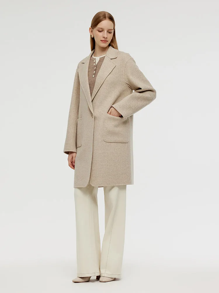 Wool Cashmere Herringbone Women Mid-Length Coat sold by Goelia product image thumbnail 2