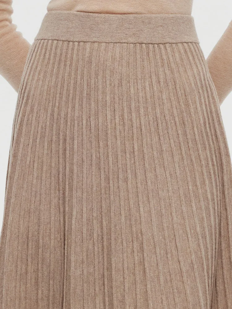 100% Wool A-Line Pleated Women Midi Skirt sold by Goelia product image thumbnail 5