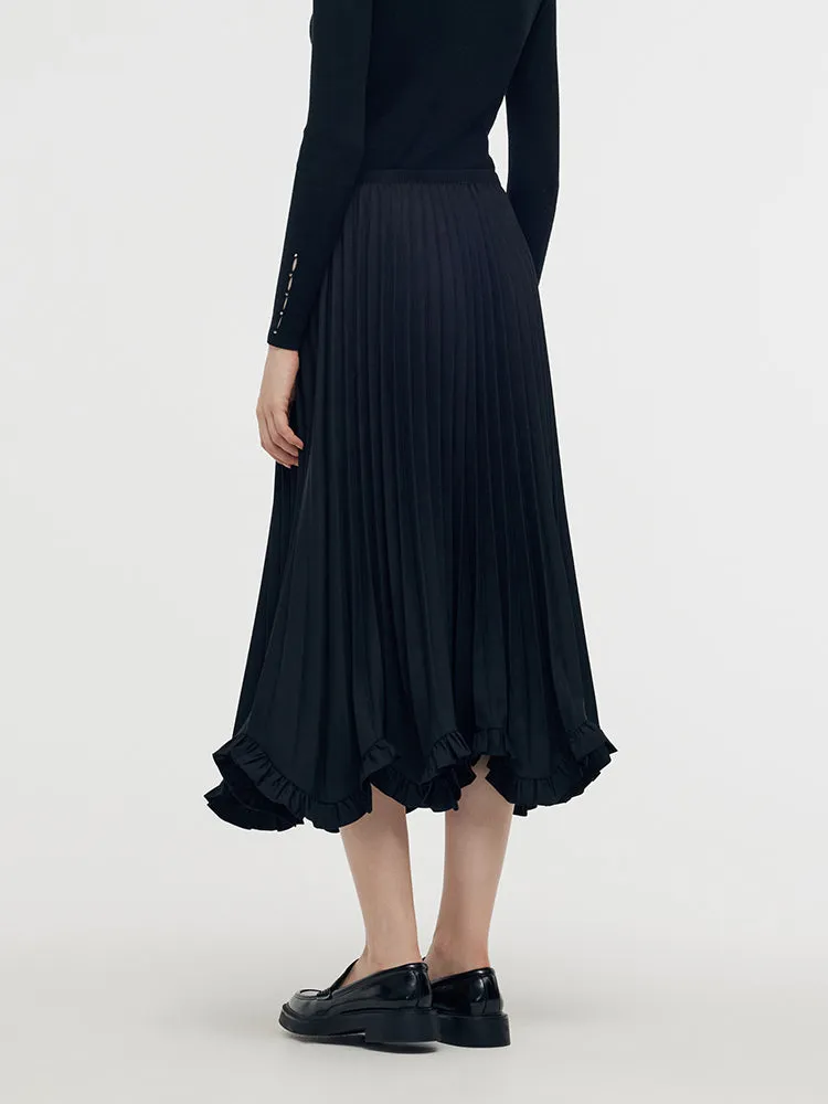 Petal Hem Pleated Women Midi Skirt sold by Goelia product image thumbnail 3
