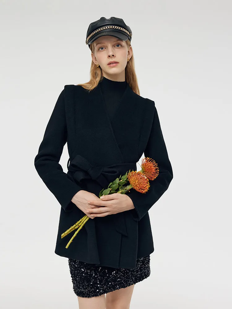 Tencel Wool Women Mid-Length Wrap Coat sold by Goelia product image thumbnail 5