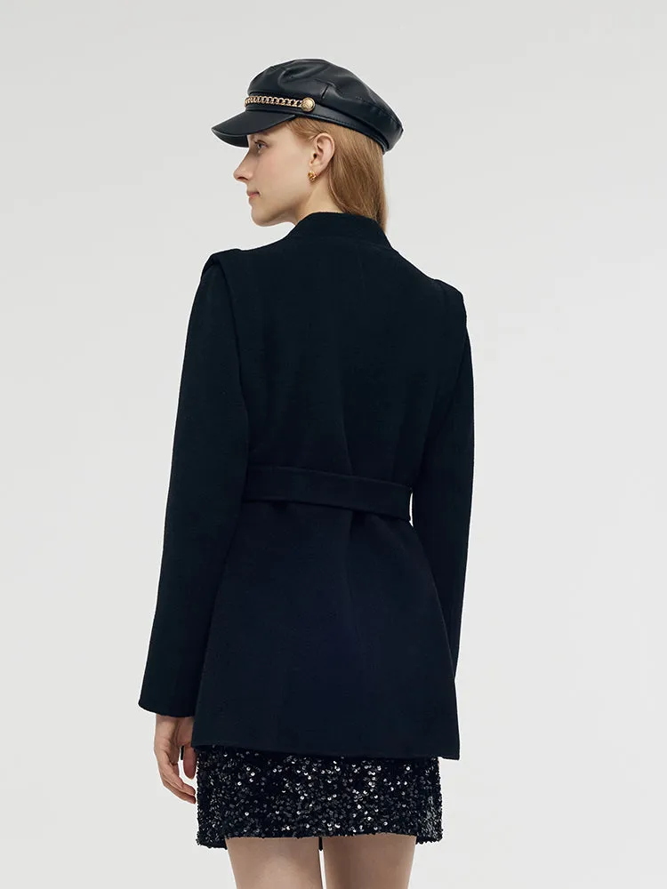 Tencel Wool Women Mid-Length Wrap Coat sold by Goelia product image thumbnail 3