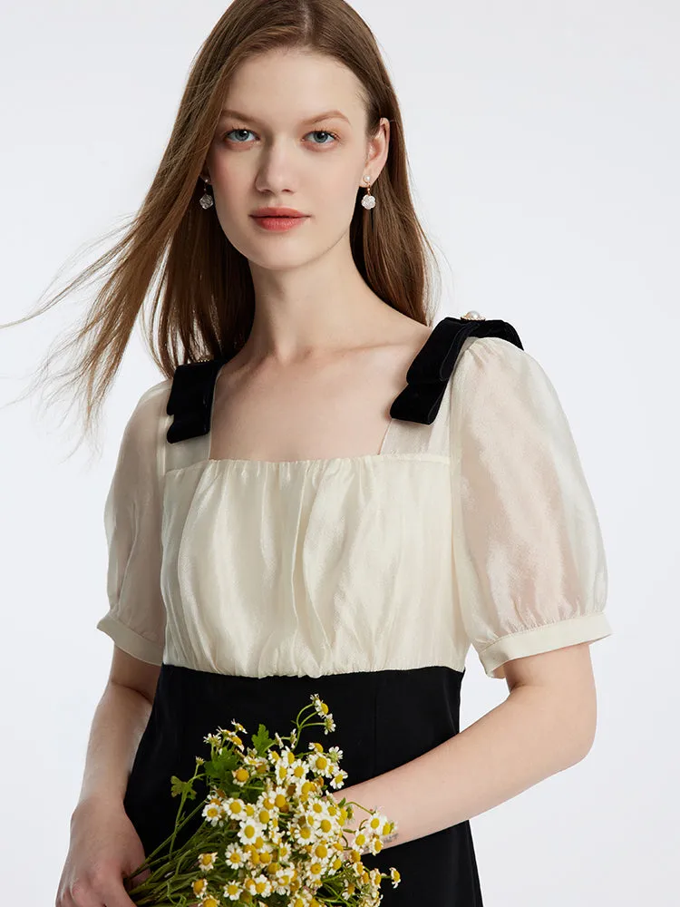 Square Neck High Waist Mini Dress sold by Goelia product image thumbnail 4