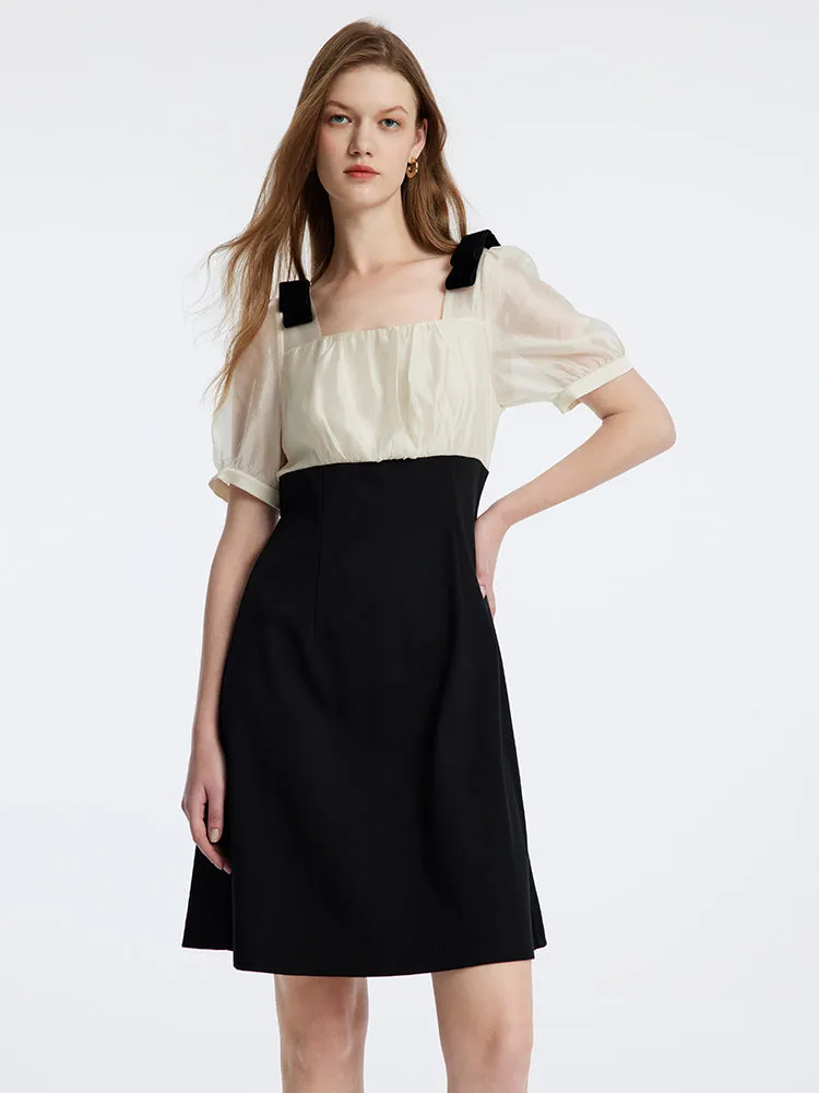 Square Neck High Waist Mini Dress sold by Goelia product image thumbnail 3
