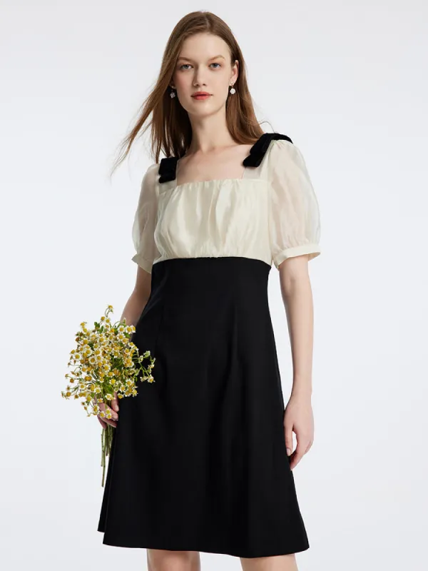 Square Neck High Waist Mini Dress sold by Goelia