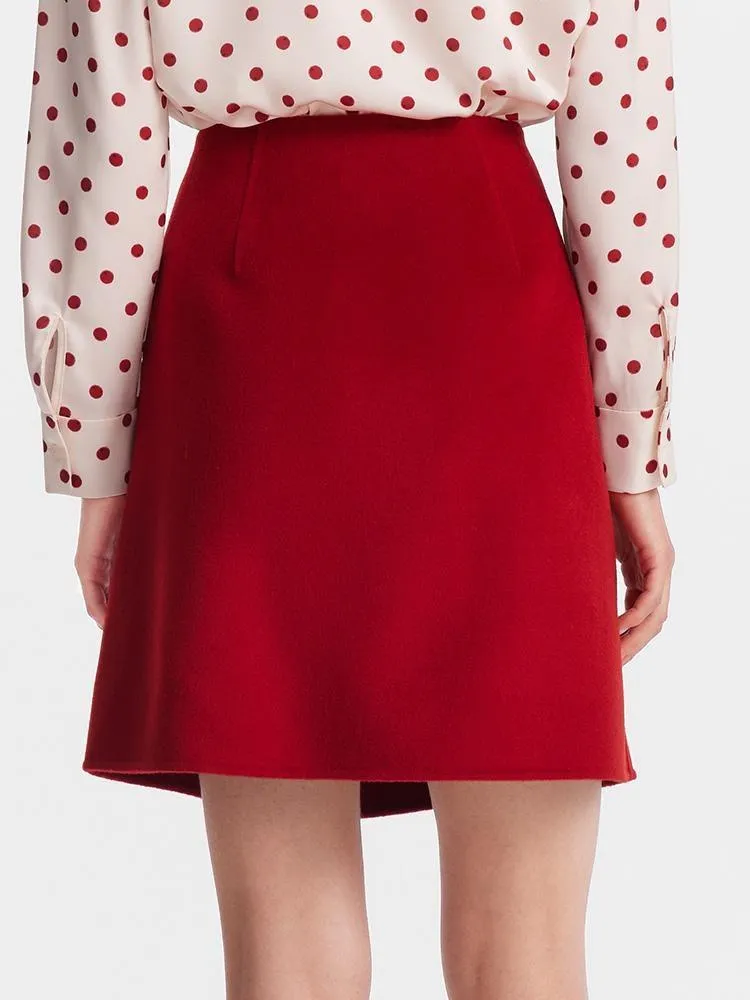 Tencel Wool Double-Faced A-Line Skirt sold by Goelia