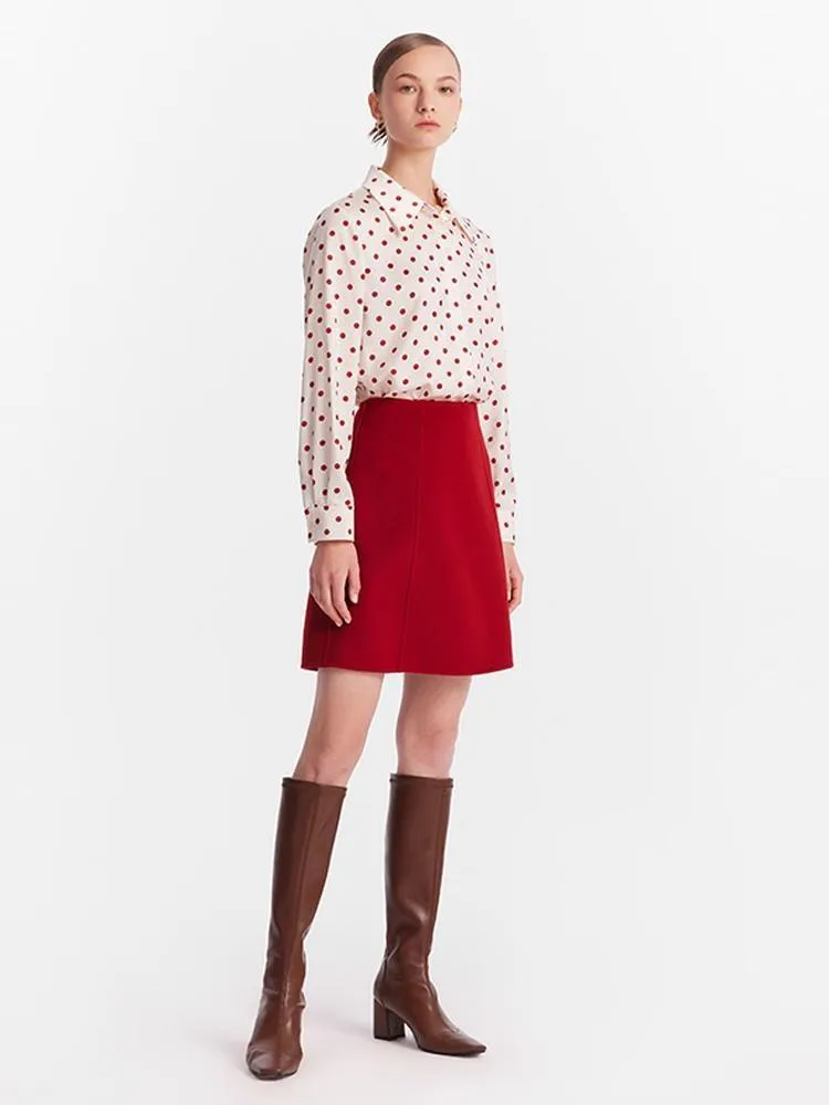 Tencel Wool Double-Faced A-Line Skirt sold by Goelia product image thumbnail 3