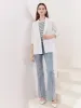 Acetate Minimalist One-Button Blazer sold by Goelia