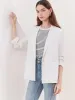 Acetate Minimalist One-Button Blazer sold by Goelia