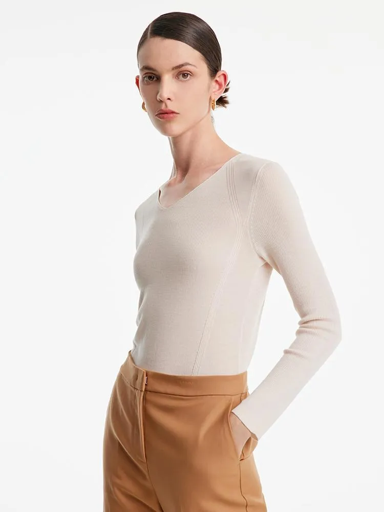 Woolen V-Neck Bottom Women Sweater sold by Goelia product image thumbnail 3