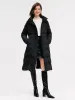 Black Long Goose Down Garment With Waist Pack sold by Goelia