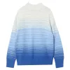 Gradient Colorblocked Mock Neck Women Sweater sold by Goelia