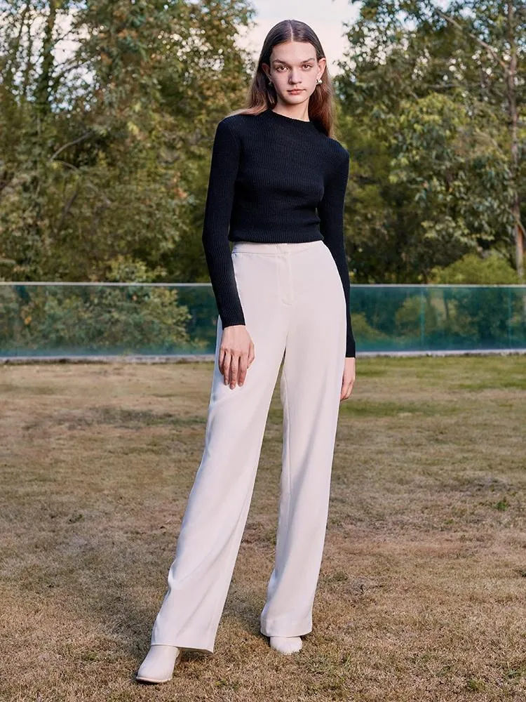 Pure Wool Mock Neck Slim Women Sweater sold by Goelia product image thumbnail 3