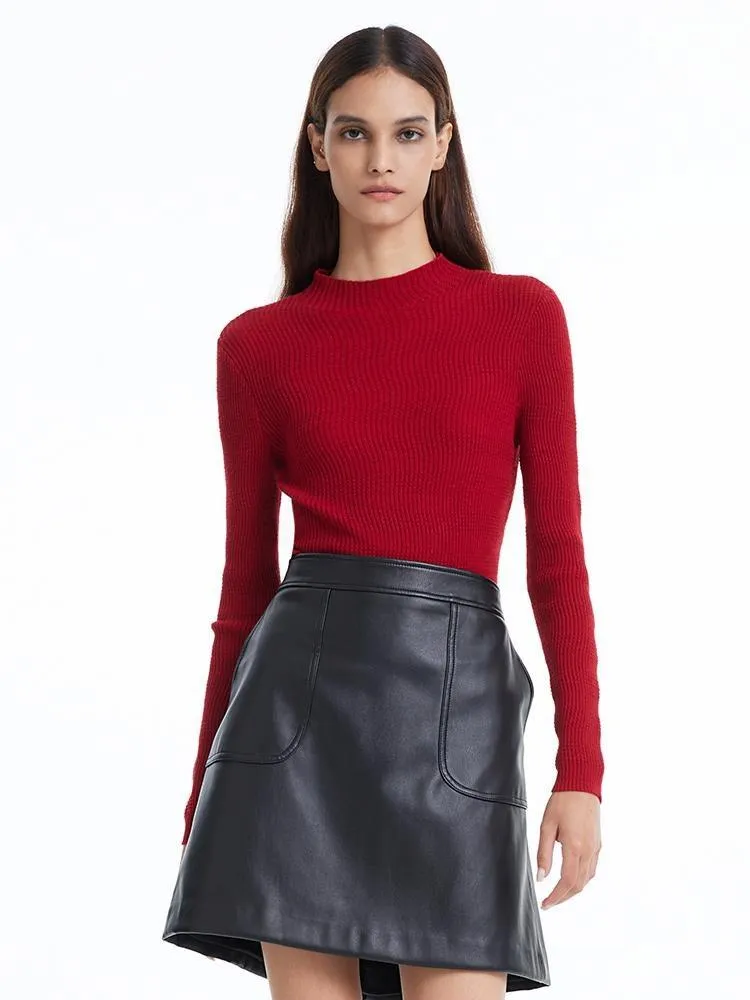 Pure Wool Mock Neck Slim Women Sweater sold by Goelia product image thumbnail 5