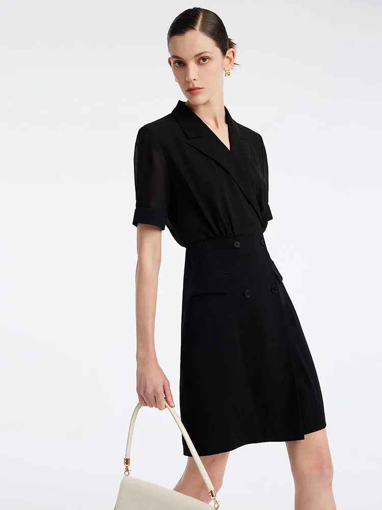 Black Acetate Double Breasted Blazer Mini Dress sold by Goelia product image thumbnail 4