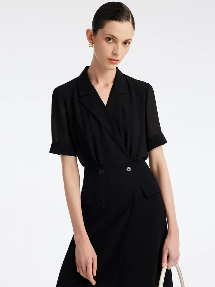 Black Acetate Double Breasted Blazer Mini Dress sold by Goelia product image thumbnail 5