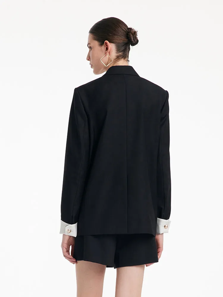 Colorblocked Loose-Fitting Double-Breasted Blazer sold by Goelia product image thumbnail 5