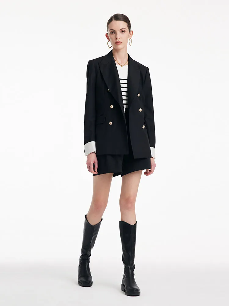 Colorblocked Loose-Fitting Double-Breasted Blazer sold by Goelia product image thumbnail 2