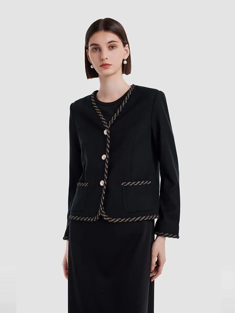 Wool And Cashmere V-Neck Women Jacket sold by Goelia product image thumbnail 3