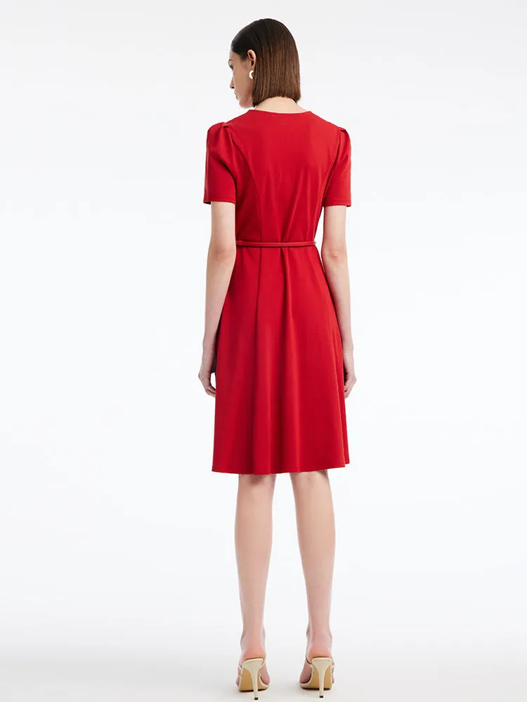 Red Bubble Sleeve Fitted Mini Dress sold by Goelia product image thumbnail 4