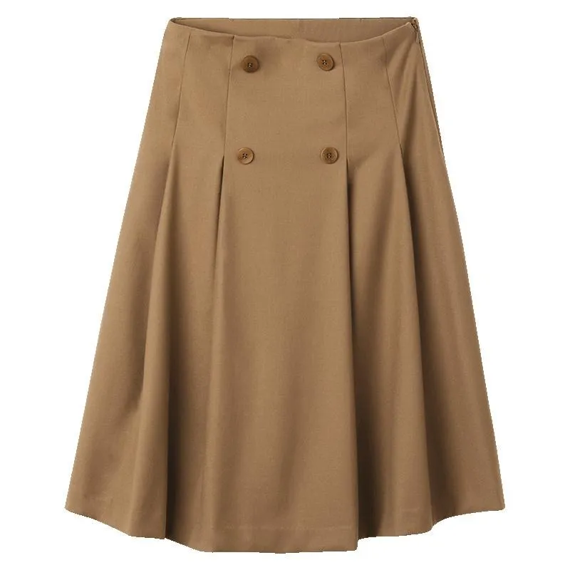 Brown Worsted Woolen A-line Skirt sold by Goelia product image thumbnail 5