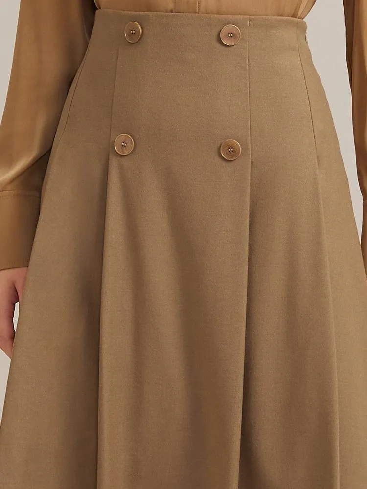 Brown Worsted Woolen A-line Skirt sold by Goelia product image thumbnail 4