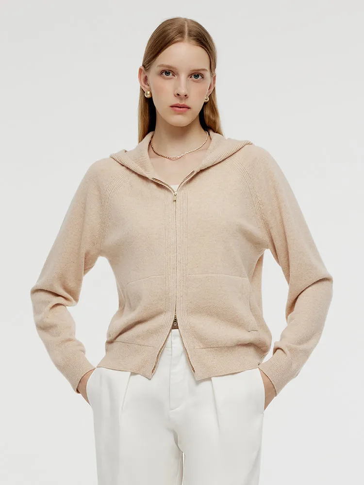 Machine Washable Wool Blend Zip-Up Women Hoodie sold by Goelia