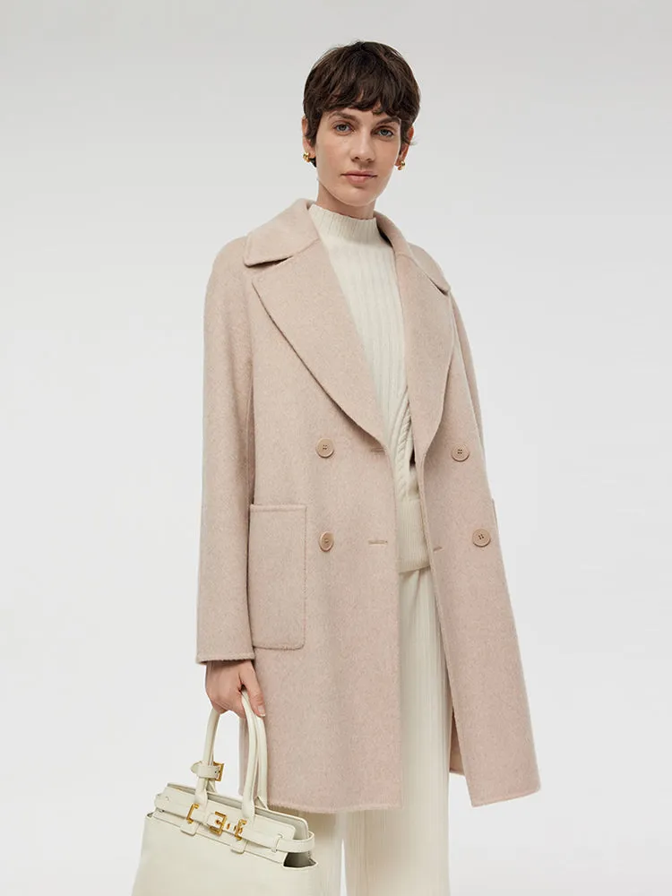 Wool Alpaca Double-Breasted Women Coat sold by Goelia