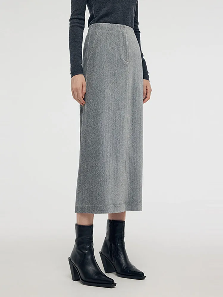 Stretch Back Slit Knitted Women Midi Skirt sold by Goelia product image thumbnail 5