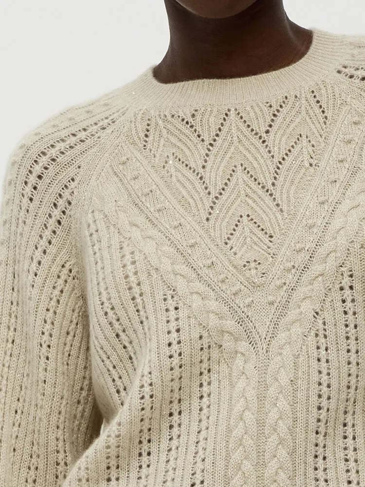 Cashmere Cable Knit Women Sweater sold by Goelia product image thumbnail 2