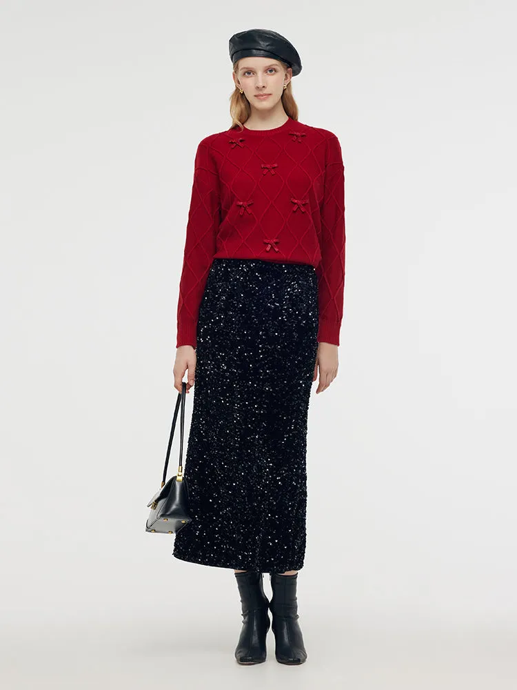 Velvet Sequins Women Mermaid Skirt sold by Goelia product image thumbnail 4