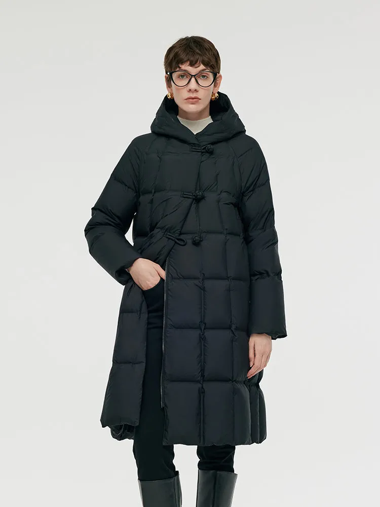 New Chinese-Style Button Hooded Goose Down Coat sold by Goelia product image thumbnail 3