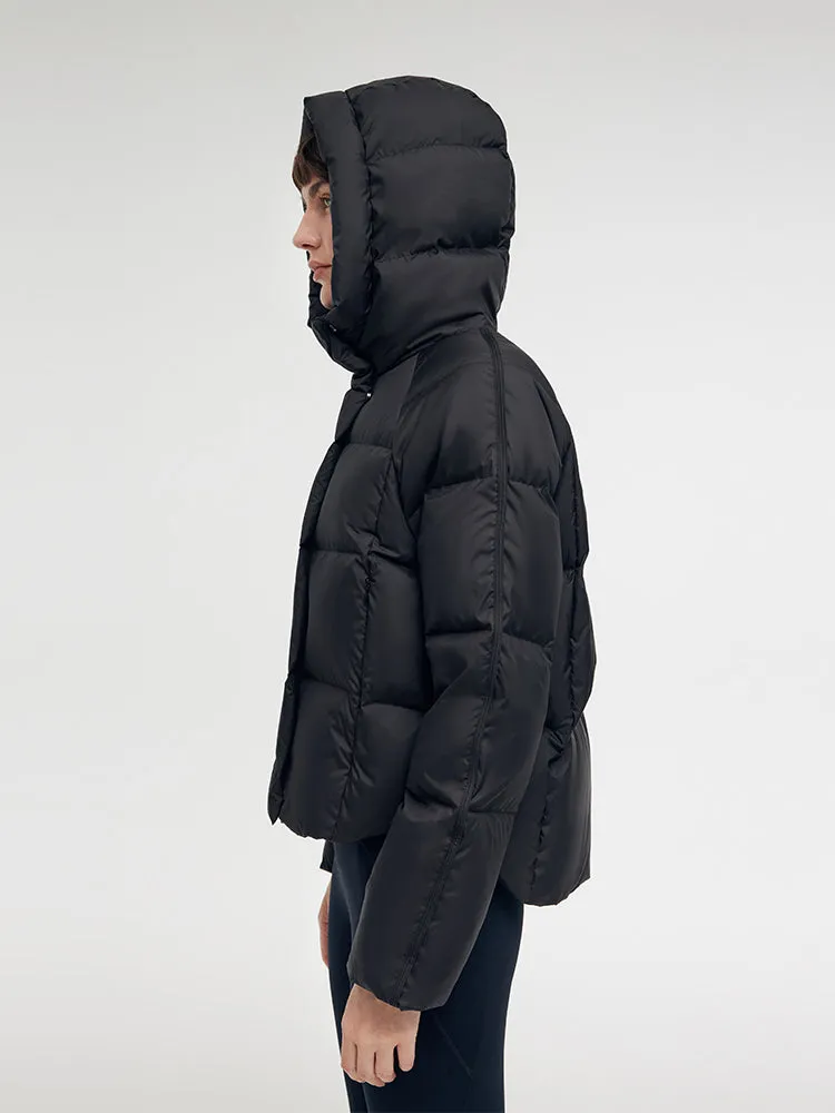 Black Hooded Goose Down Jacket sold by Goelia product image thumbnail 5