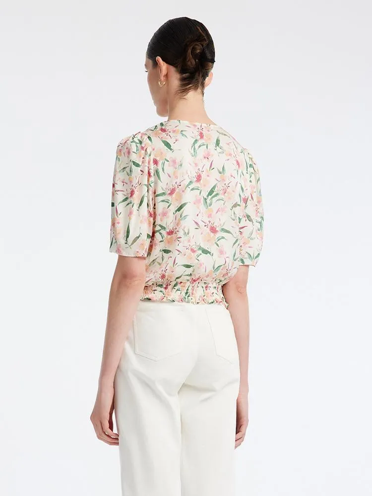 Silk Floral Loose Women Blouse sold by Goelia product image thumbnail 5