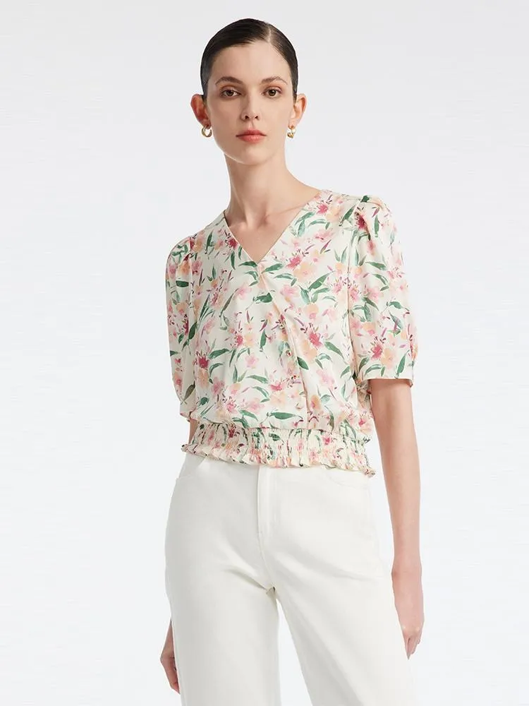 Silk Floral Loose Women Blouse sold by Goelia product image thumbnail 4