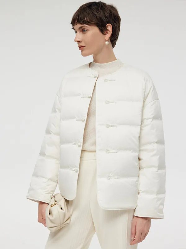New Chinese-Style Round Neck Goose Down Jacket sold by Goelia